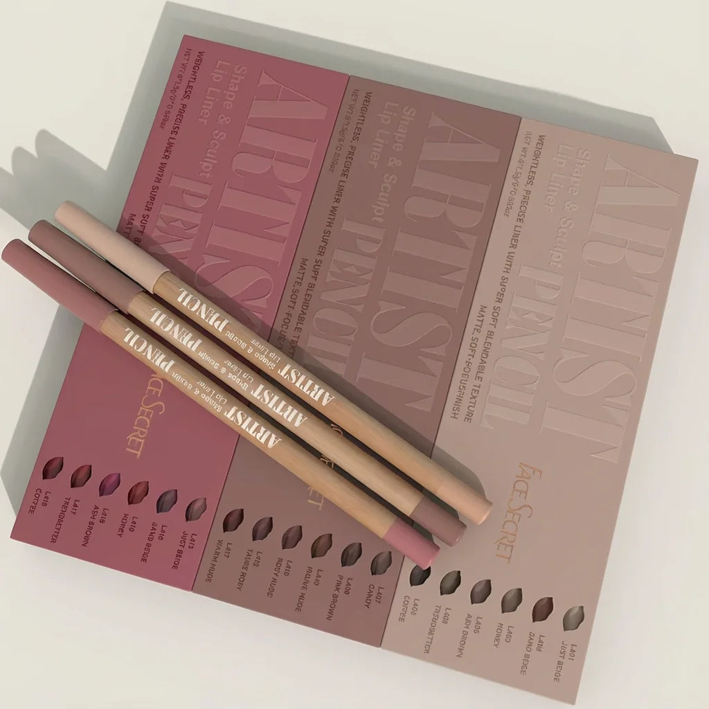 Set 6 Matite Labbra Opache in Velluto – Impermeabili & Lunga Durata