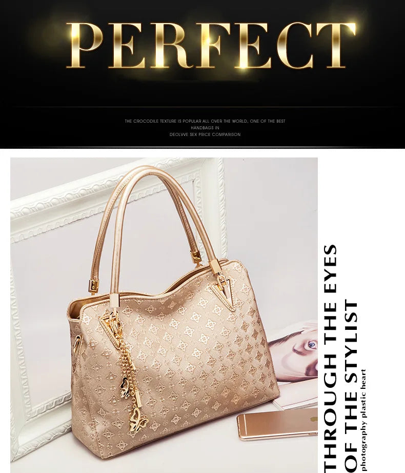 Set 4 Borse Donna – Tote Grande + Tracolla + Pochette + Portacarte | 4 Colori | Ufficio Shopping Party