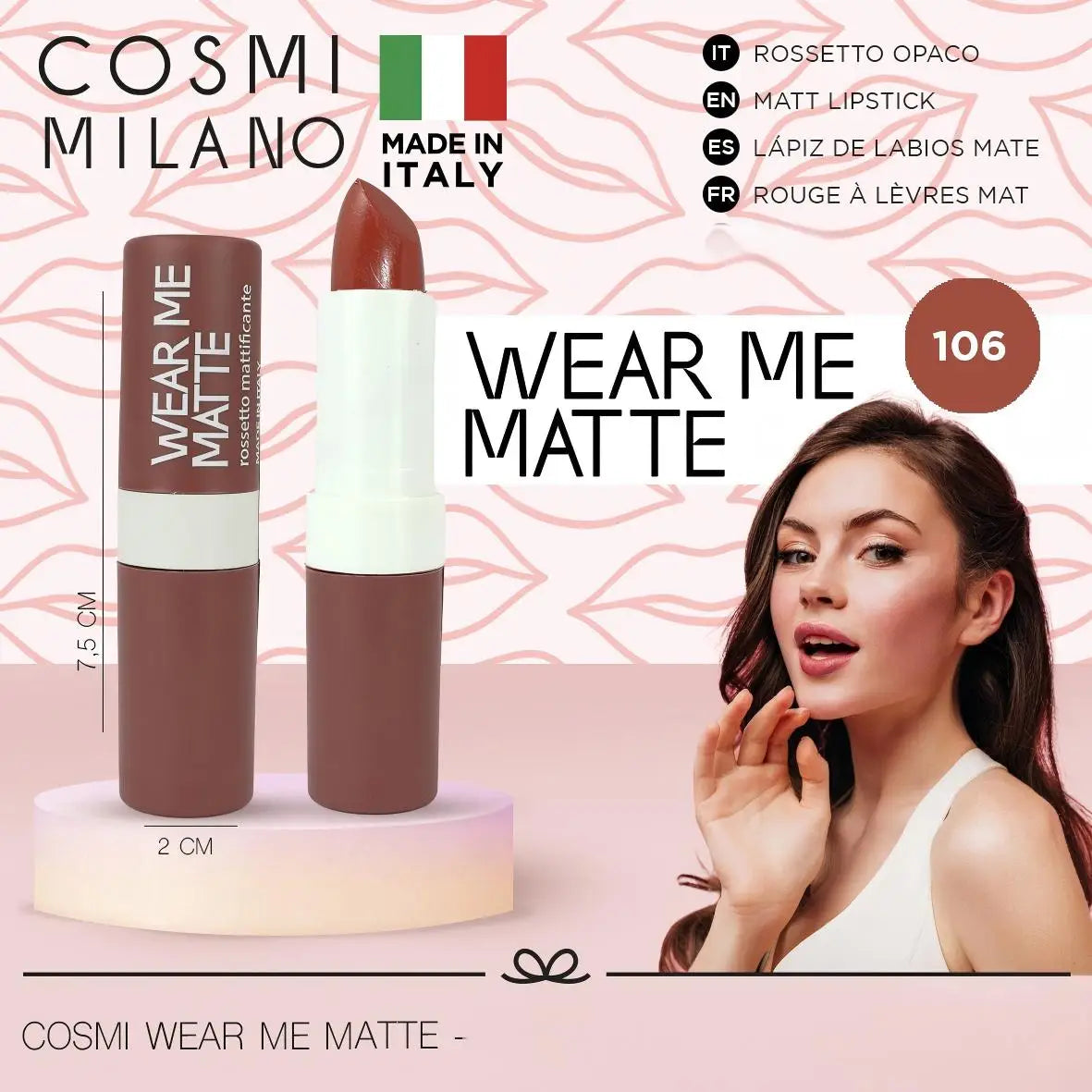 COSMI Milano Wear Me Matte – Rossetto Opaco Lunga Durata 5g