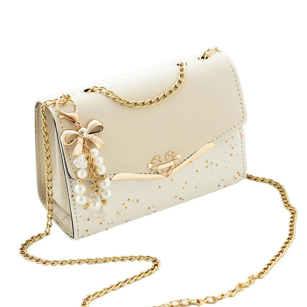 Borsa alla moda da donna Borse a tracolla singole con paillettes alla moda Custodia per cellulare Borsa da donna in pelle PU con pendente a nappa