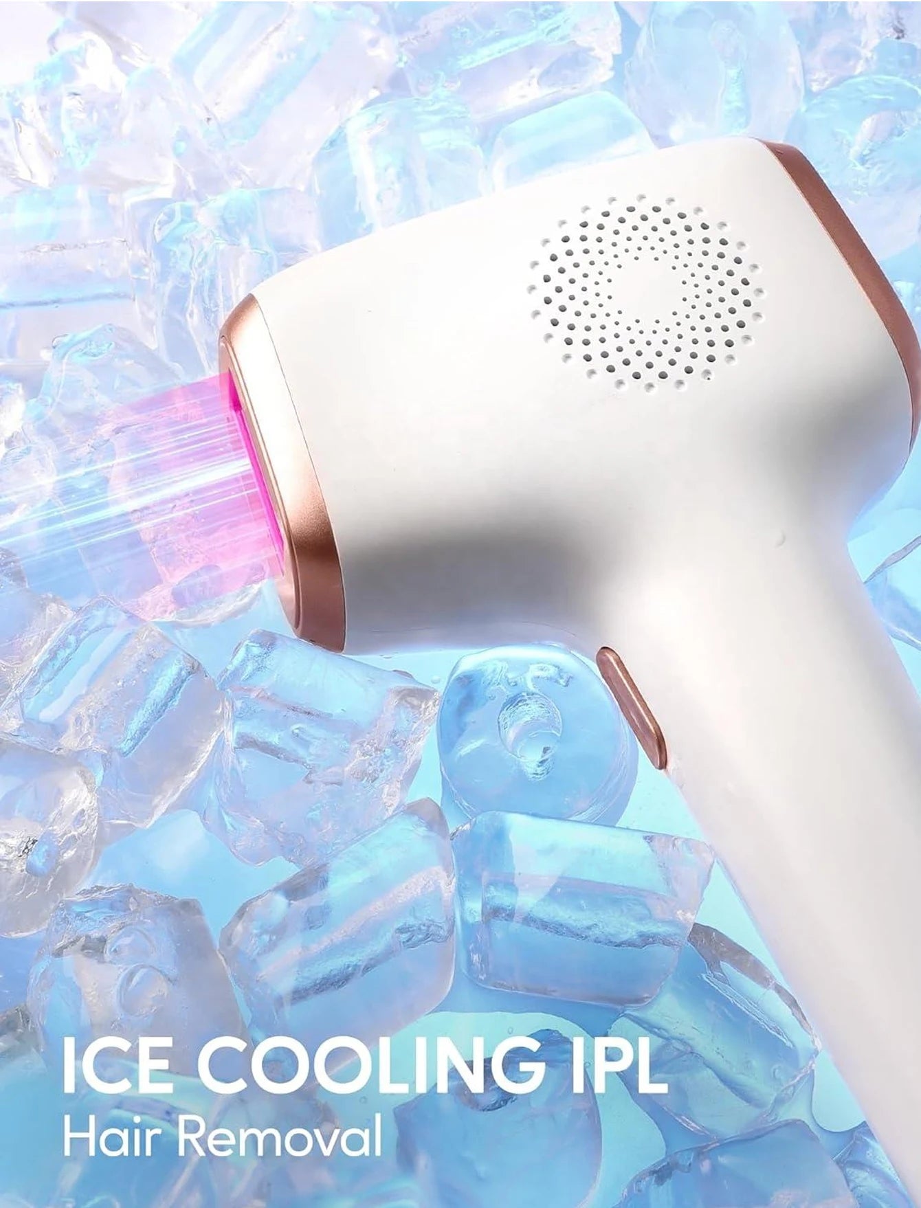 Depilazione IPL con funzione di cura del raffreddamento del ghiaccio per donne permanente, 999999 flash Dispositivo di rimozione dei peli IPL indolore