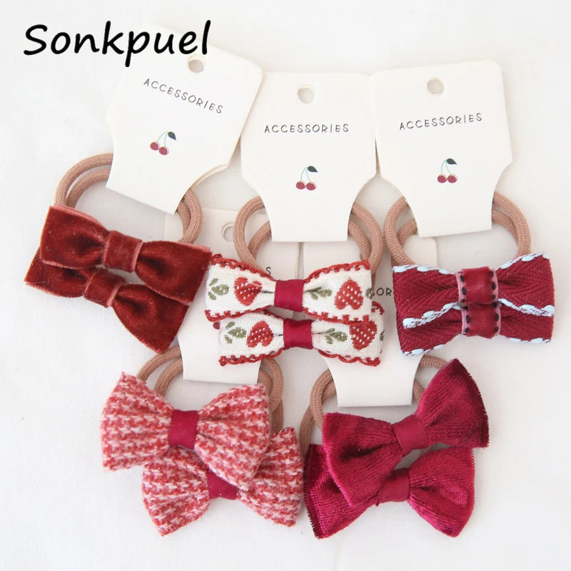 Set 10 Elastici per Capelli Bambina — Fiocchi e Nodi, 19 Colori