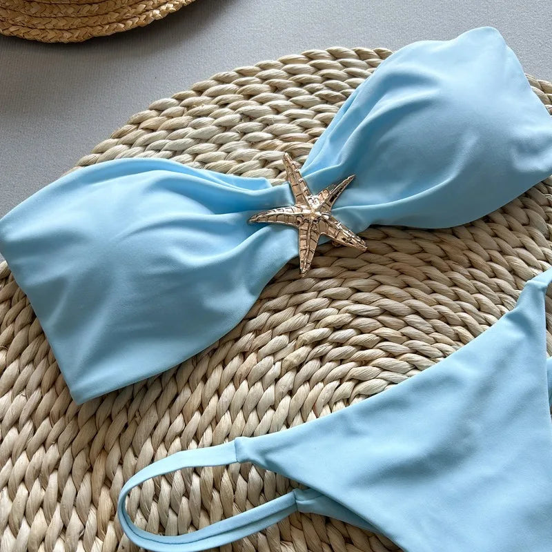 Bikini push up 2025 Costume da bagno donna sexy Costumi da bagno femminili Micro bikini Set costume da bagno Beachwear Bandeau Biquini brasiliano