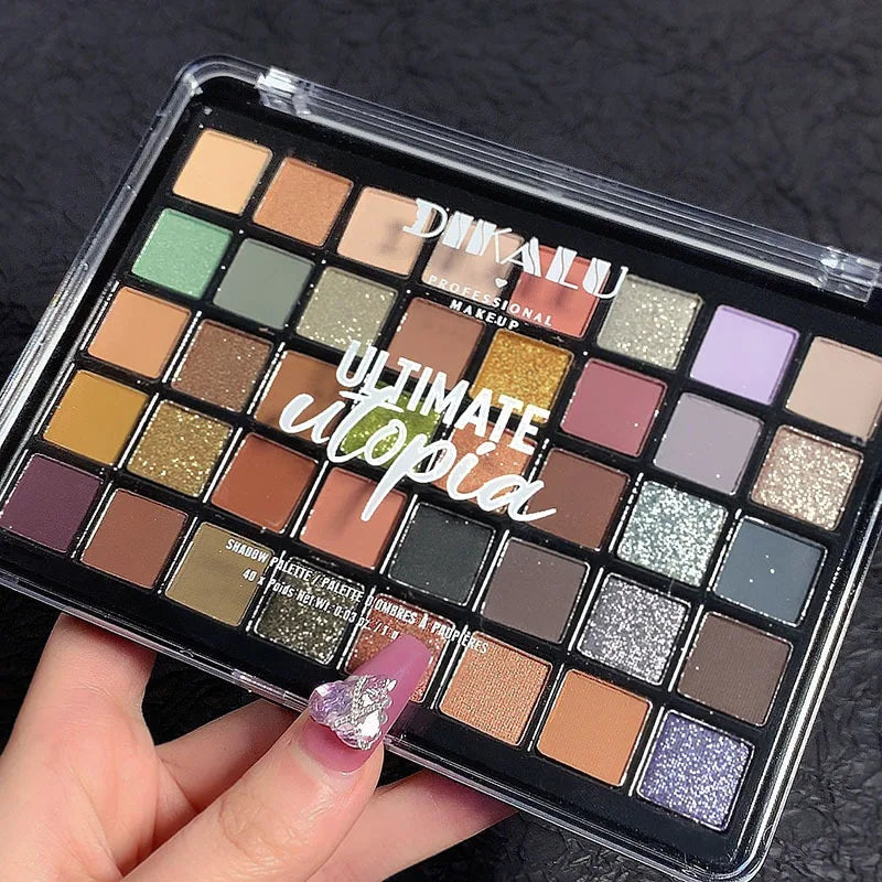 DIKALU Palette Ombretti 40 Colori – Glitter, Opachi e Metallici, Impermeabile