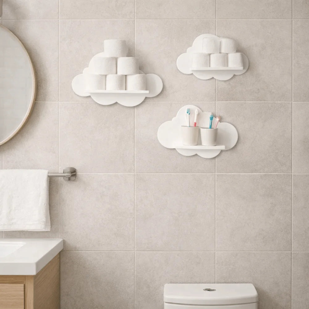 Mensola da Parete a Forma di Nuvola in Legno – Stile Moderno per Cameretta