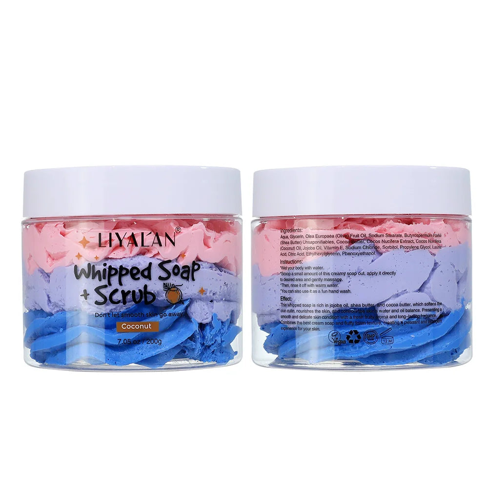 Sapone Montato Esfoliante 200g – Vegano & Fatto a Mano | 3 Fragranze | LIYALAN