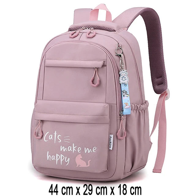 Zaino Scolastico per Ragazze e Adolescenti in Nylon – 3 Stili, Multi Colori | AyeBeau