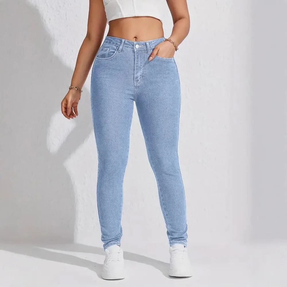 Jeans Skinny a Vita Alta – Denim Elasticizzato Slim | 3 Colori | Donna