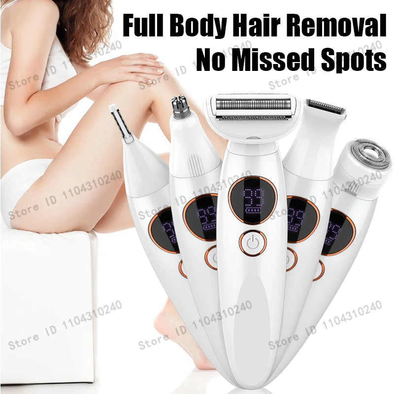 Epilatore elettrico femminile 733 Epilatore corpo multifunzionale 5 in 1 Epilatore viso Depilazione donna Epilatore indolore