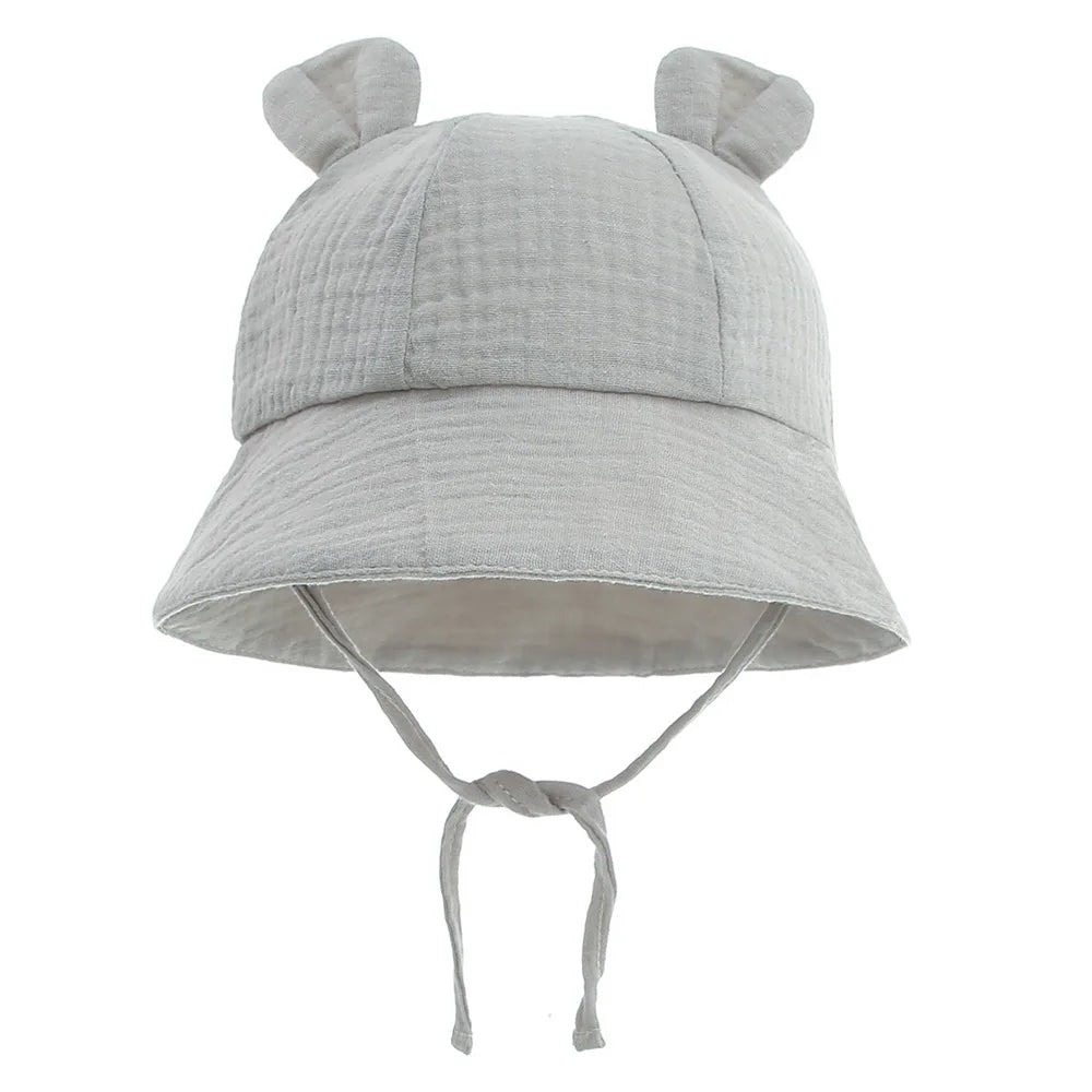 Cappellino da Sole Neonato in Mussola di Cotone – Panama Unisex 3-12 Mesi