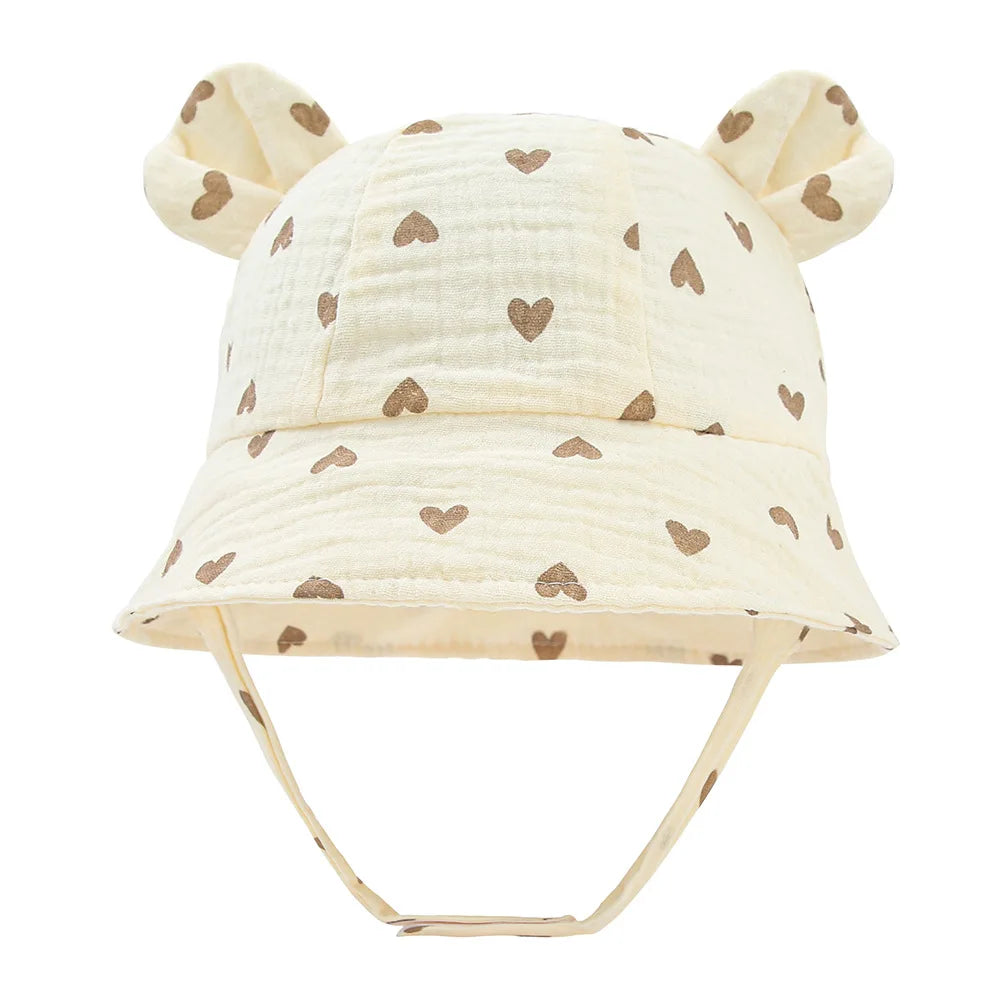 Cappellino da Sole Neonato in Mussola di Cotone – Panama Unisex 3-12 Mesi