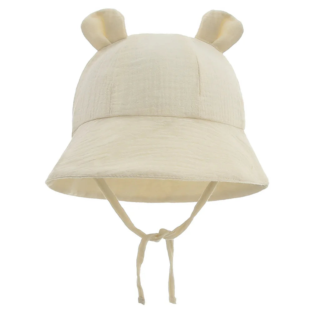 Cappellino da Sole Neonato in Mussola di Cotone – Panama Unisex 3-12 Mesi