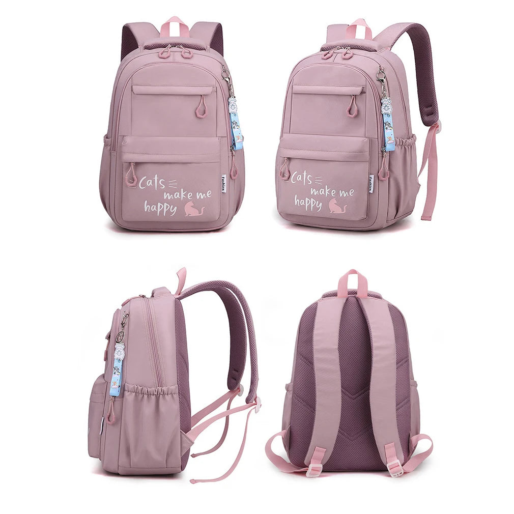Zaino Scolastico per Ragazze e Adolescenti in Nylon – 3 Stili, Multi Colori | AyeBeau