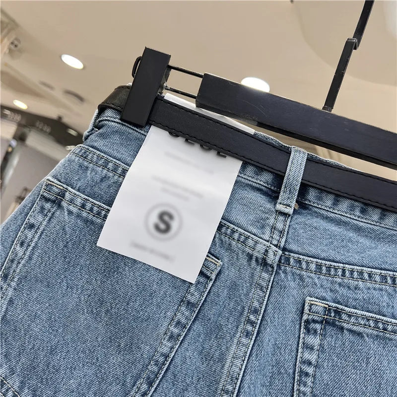 Shorts Denim Vita Alta – Orlo Arrotolato Stile Vintage | 5 Colori | Donna