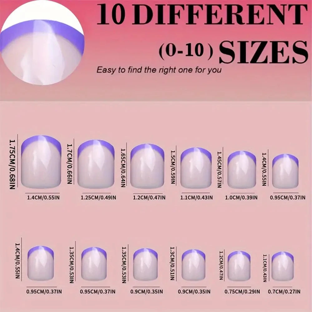 240/120 pz Estate Colorato Unghie Finte Breve Quadrato Presse sulle Unghie Francese Acrilico Manicure Unghie artistiche Lucido Copertura Completa Unghie Finte