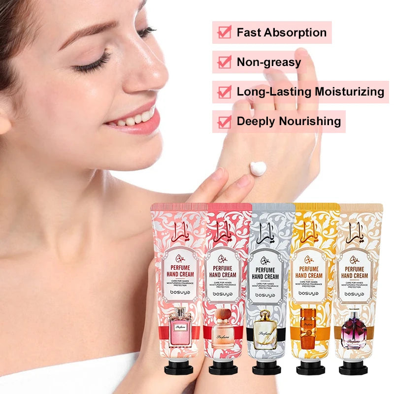 Set 5 Creme Mani Profumate – Idratanti con Vitamina E, Miele & Aloe | Regalo