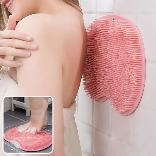 Tappetino Massaggio Piedi in Silicone con Spazzola Esfoliante