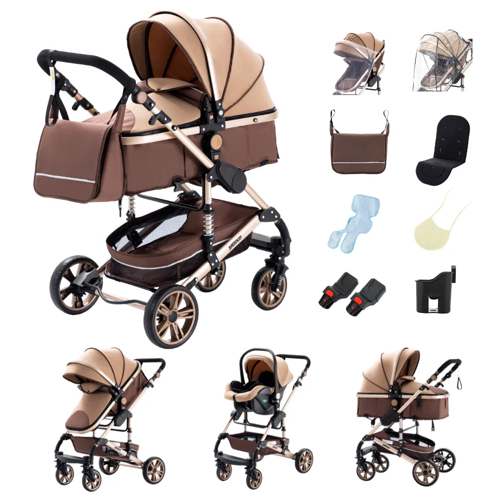 Passeggino 3 in 1 Estivo Traspirante con Seggiolino Auto | Telaio Alluminio