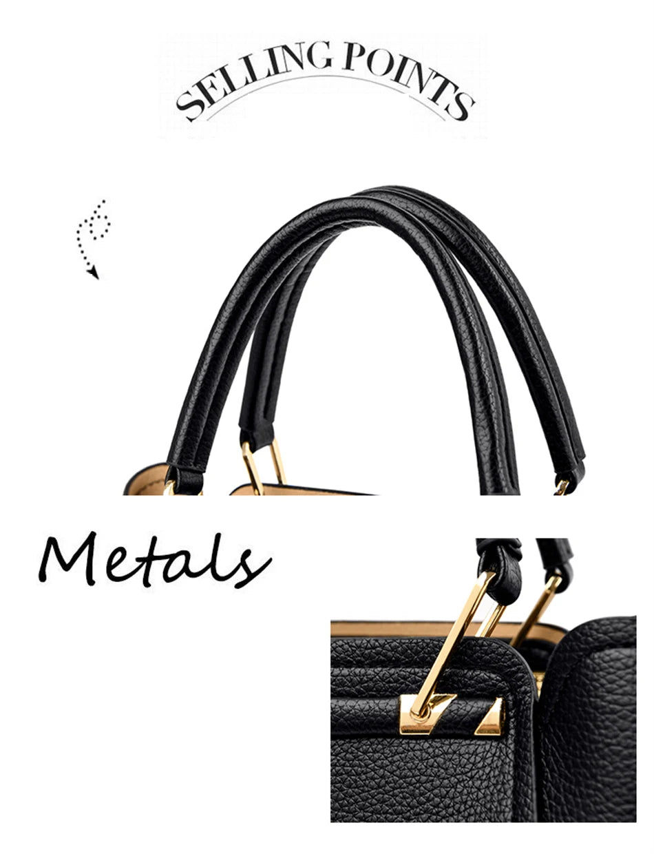 Borsa Donna Grande Capacità in Pelle Microfibra – Shopper Tote con Tracolla | 4 Colori