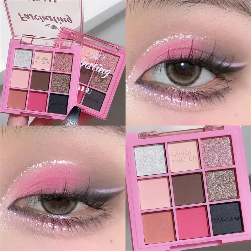 Tavolozza Ombretti 9 Colori — Matte, Glitter e Metallico