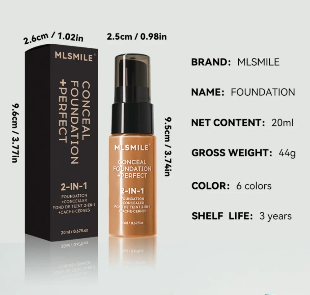 Fondotinta Liquido Opaco Lunga Durata – Controllo Olio e Finitura Naturale 20ml
