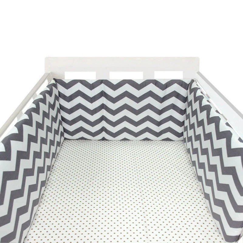 Paraurti per Lettino in Cotone 200×30cm – Doppia Faccia, Cerniera, Design Nordic