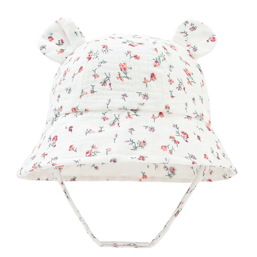 Cappellino da Sole Neonato in Mussola di Cotone – Panama Unisex 3-12 Mesi
