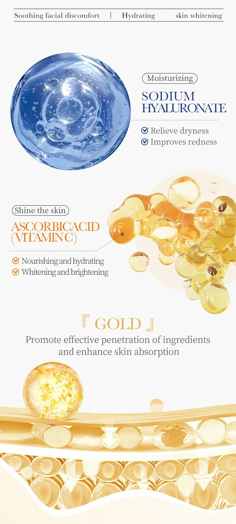 Set 15 Maschere Viso SADOER – Oro 24K, Vitamina C & Acido Ialuronico