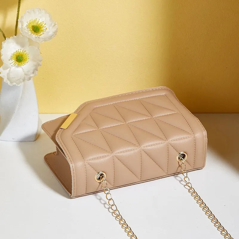 Borse e portamonete di lusso neri Borsa a tracolla messenger in pelle PU da donna Borsa a tracolla femminile scozzese con nappa trapuntata