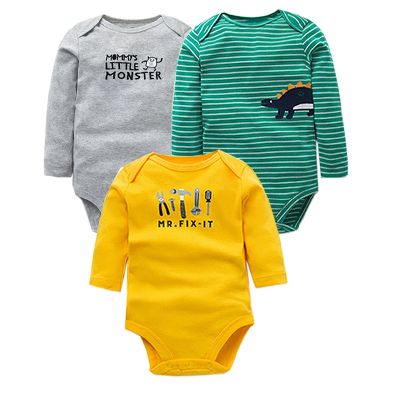 3-5 pz/lotto body per bambini maniche lunghe vestiti per neonati 100% cotone abbigliamento per bambini in cartone animato vestiti per bambina neonato
