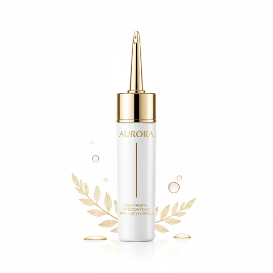 Contorno occhi anti-età in elegante tubetto bianco e oro con applicatore di precisione
