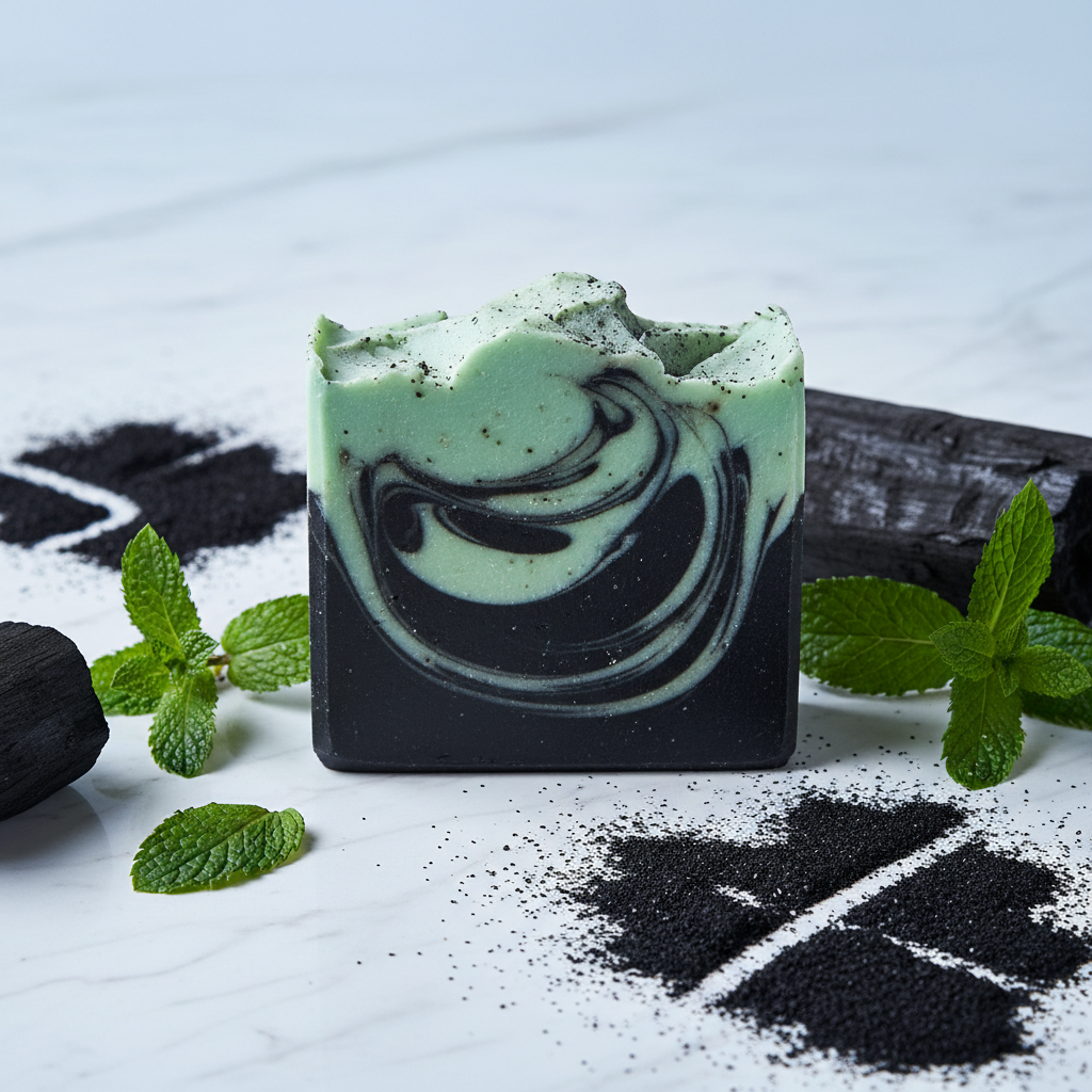 Sapone Artigianale Menta e Carbone Attivo