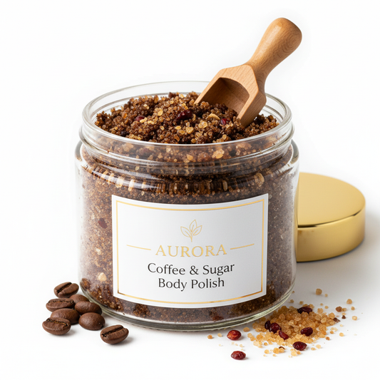 Scrub corpo esfoliante in elegante barattolo con granuli naturali