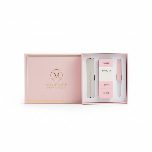 Set lime e buffer per unghie in confezione rosa pastello