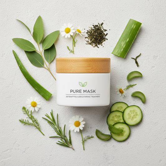 Maschera viso purificante con ingredienti botanici